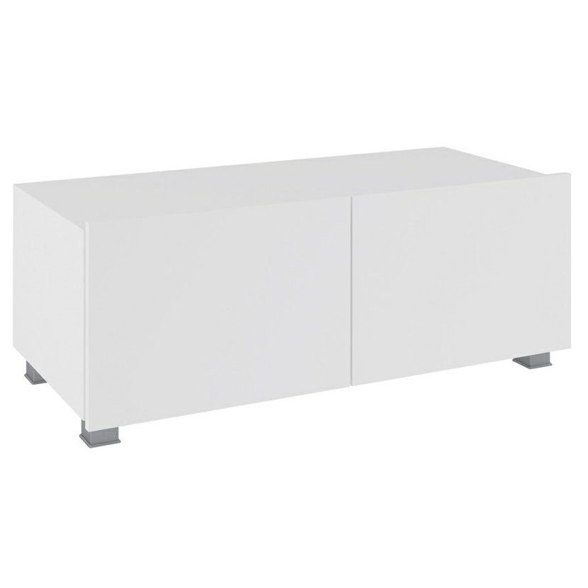 Veneti TV stolík 100 cm CHEMUNG - biely / lesklý biely